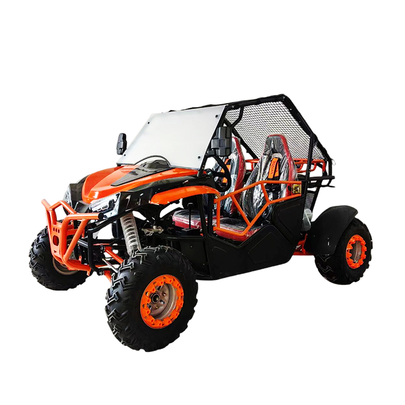 UTV de dos plazas con deflector de viento y techo