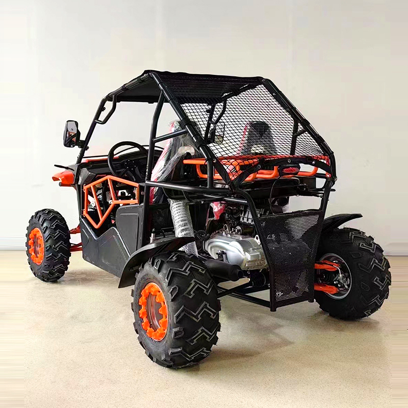 UTV de dos plazas con deflector de viento y techo