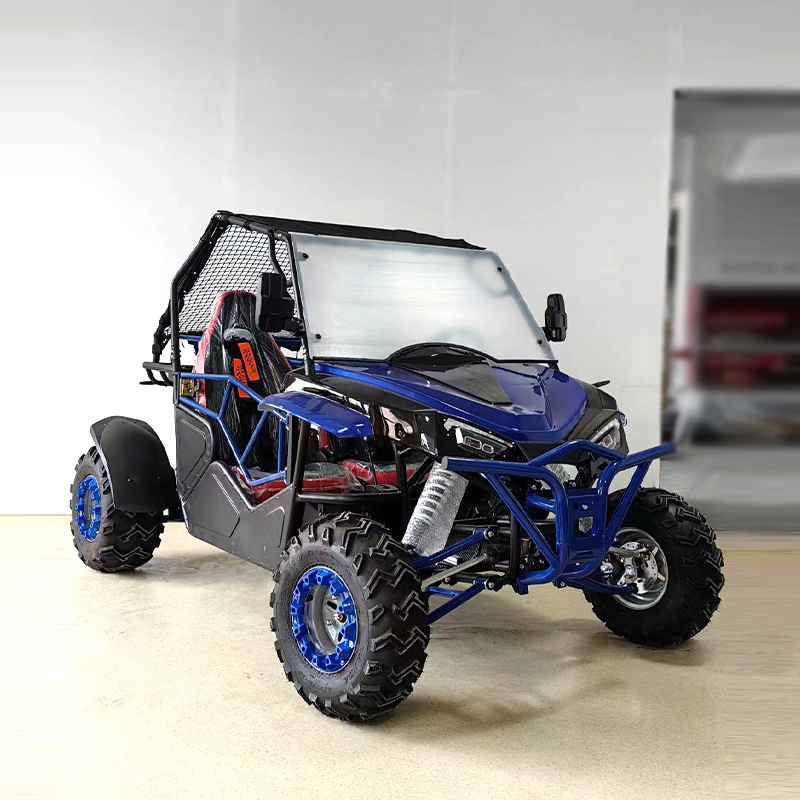 UTV de dos plazas con deflector de viento y techo