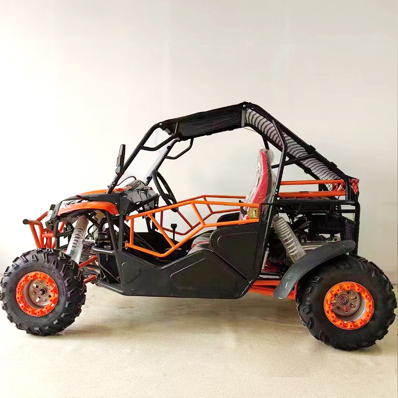 UTV de dos plazas con deflector de viento y techo