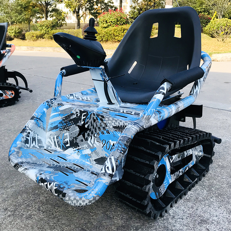 Mini motos de nieve en forma de tanque de niños eléctricos rastreados
